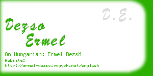 dezso ermel business card